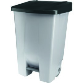 Tretabfallbehälter Kunststoff 60 ltr schwarz grau Produktbild