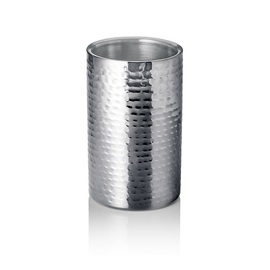 Flaschenkühler Edelstahl gehämmert | silber Ø 120 mm doppelwandig Produktbild