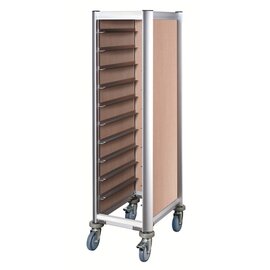 Tablettwagen hellbraun mit Seitenwände  | 455 x 355 mm  H 1650 mm Produktbild