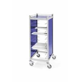 Tablettwagen weiß silber mit Seitenwänden  | 530 x 325 mm  H 1680 mm Produktbild 1 S