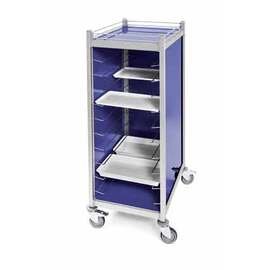 Tablettwagen weiß silber mit Seitenwänden  | 530 x 325 mm  H 1680 mm Produktbild 2 S