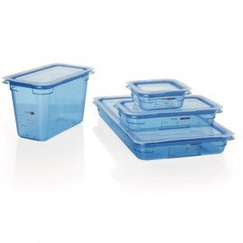 Gastronormbehälter GN 1/6  x 100 mm GN 88 Kunststoff transparent blau Produktbild