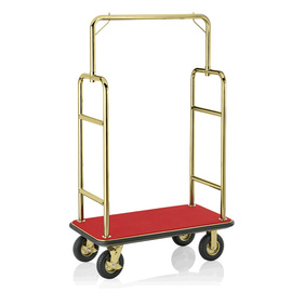 Gepäckwagen Edelstahl rot goldfarben | Rollen-Ø 200 mm H 1830 mm Produktbild