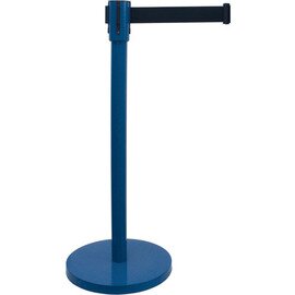 Abgrenzungspfosten ECOFLEX Edelstahl blau  | Gurtfarbe schwarz  Ø 0,35 m  L 2 m  H 0,9 m Produktbild