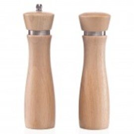 Pfeffermühle Holz • Mahlwerk aus Keramik  H 130 mm | Edelstahlring Produktbild