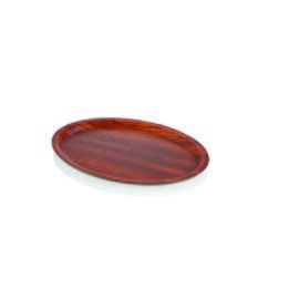 Tablett POLYSTYROL HOLZ Polystyrol oval | 285 mm  x 205 mm Produktbild