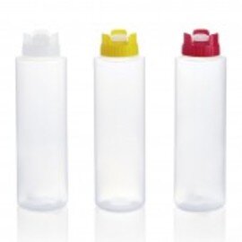 Quetschflasche Kunststoff 940 ml gelb transparent Schraubdeckel | Silikonventil Ø 80 mm H 230 mm Produktbild