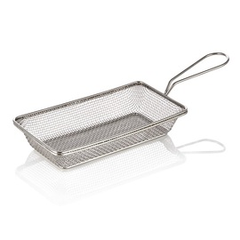 Servier-Frittierkorb Edelstahl | 220 mm x 125 mm H 40 mm Produktbild