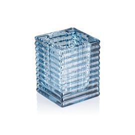 Teelichthalter Cube Steel Blue Glas 75 mm x 75 mm H 95 mm Produktbild