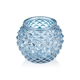 Teelichthalter Ball Steel Blue Glas Ø 75 mm H 60 mm Produktbild