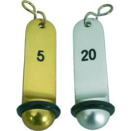 Schlüsselanhänger, Alu mit Gummiring, goldfarbig, 11 x 3 cm, mit Gravur, Satz 1-10 Produktbild 0 L