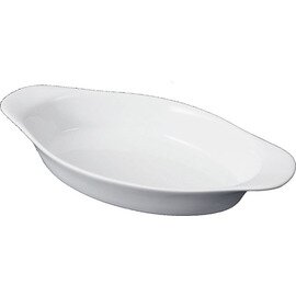 Servierpfännchen Porzellan weiß oval 250 mm x 130 mm H 30 mm Produktbild