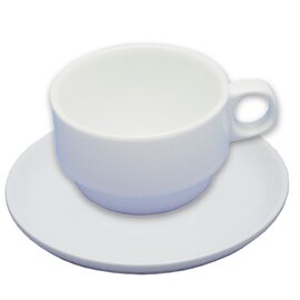 Obertasse 180 ml Porzellan weiß mit Untertasse  H 55 mm Produktbild