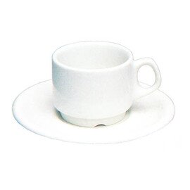 Espressotasse mit Henkel 80 ml Porzellan weiß mit Untertasse Produktbild