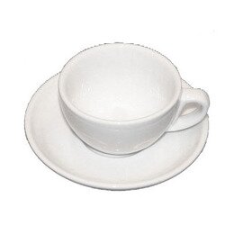 Cappuccinotasse 200 ml mit Untertasse ITALIA Porzellan weiß Produktbild