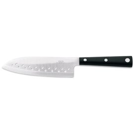 Santoku gerade Klinge gelocht glatter Schliff  | genietet | schwarz | Klingenlänge 16 cm Produktbild