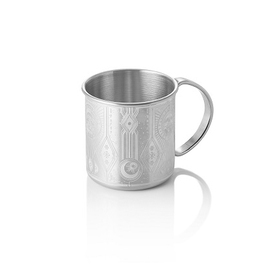 Moscow Mule Becher NOCTURN Tattoo silberfarben | 450 ml Ø 90 mm mit Relief Produktbild