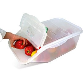 Zutatenbehälter|Lagerbehälter milchig transparent 16 ltr  | 415 mm  x 340 mm  H 200 mm Produktbild