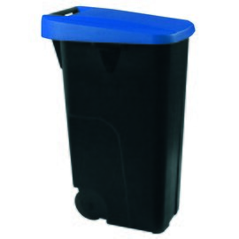 Abfallbehälter 85 ltr Kunststoff schwarz blau Deckelfarbe blau  L 420 mm  B 570 mm  H 760 mm Produktbild