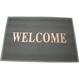 Schmutzfangmatte rutschfest grau Aufschrift WELCOME | 80 cm  x 60 cm Produktbild