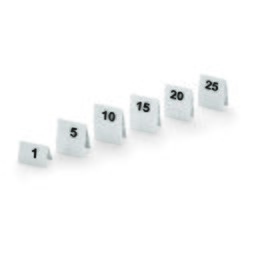 Tischnummernschild Set Aufsteller • Zahlen von 1 bis 25 • beidseitig bedruckt 50 mm x 30 mm H 35 mm Produktbild