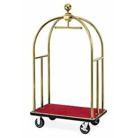 Gepäckwagen Edelstahl rot goldfarben | Rollen-Ø 150 mm H 1860 mm Produktbild