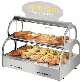 Backwaren-Warmhaltevitrine HotShop Krümelschublade | Beleuchtung oben u. unten 1000 Watt 230 Volt  L 606 mm  B 446 mm  H 452 | 596 mm Produktbild