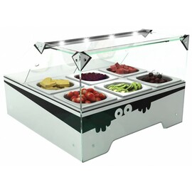 Kühlvitrine Topping Box Mini 230 Volt | 6 Behälter GN 1/6 - 65 mm Produktbild