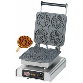 Waffeleisen ECO antihaftbeschichtet  | Waffelgröße Ø 123 x H 18 mm (4x)  | 2200 Watt 230 Volt Produktbild