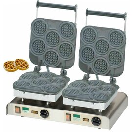 Doppel-Waffeleisen  | Waffelgröße Ø 80 x H 16 mm (12x)  | 4400 Watt 400 Volt Produktbild