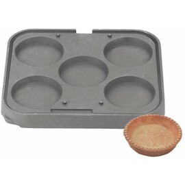 Tartlet-Backplatten T5 rund antihaftbeschichtet  | Waffelgröße Ø 110 - 125 x H 20 mm (5x) Produktbild