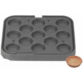 Tartlet-Backplatten T13 rund antihaftbeschichtet  | Waffelgröße Ø 65 - 76 x 20 mm (13x) Produktbild