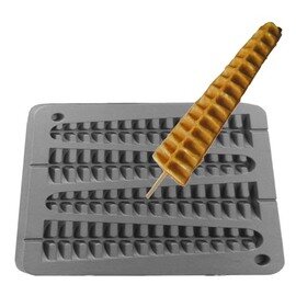 Backplatte Lolly-Waffel antihaftbeschichtet  | Waffelgröße 60 x 230 x H 25 mm (4x) Produktbild