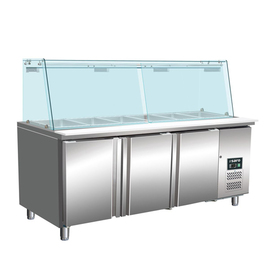 Saladette SG 3070 mit Glasaufsatz 456 ltr | 3 Volltüren | passend für 5 x 1/1 GN Produktbild