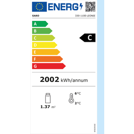 Umluftkühlvitrine LEONIE schwarz 400 ltr 230 Volt | 3 Borde Produktbild 1 L