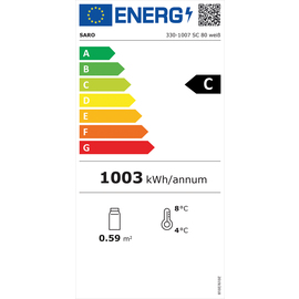 Kühlvitrine SC 80 weiß 78 ltr 230 Volt | 3 Rostböden Produktbild 1 S