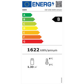 Umluftkühlvitrine SVEN schwarz 235 ltr 230 Volt | 3 Borde Produktbild 1 L