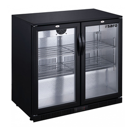 Barkühlschrank BC 208 schwarz mit 2 Glastüren | Umluftkühlung | 900 mm x 520 mm H 850 mm Produktbild