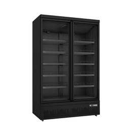 Kühlschrank GTK 1000 PRO schwarz mit 2 Glastüren | Statische Kühlung Produktbild