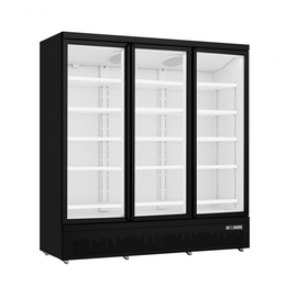Kühlschrank GTK 1530 PRO schwarz mit 3 Glastüren | Statische Kühlung Produktbild