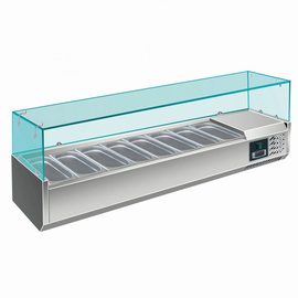 Aufsatzkühlvitrine EVRX 1800/380 | 8 x GN 1/3 - 150 mm | 1800 mm x 395 mm H 435 mm Produktbild