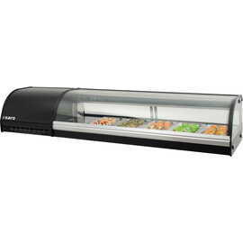 Sushivitrine SV 1500 inkl. 5 Behälter GN 1/3 - 25,4 mm | schwarz L 1500 mm B 390 mm H 310 mm Produktbild