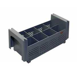 Besteckköcher grau | 8 Fächer | 450 mm x 190 mm H 180 mm Produktbild