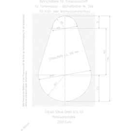 Messerabstreifbehälter 24W mit Deckel 18/10 mit Festwasseranschluss | 120 mm x 185 mm H 330 mm mit Bodengummi | Überlaufrohr Produktbild 1 S