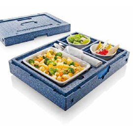 RESTPOSTEN | Thermobox Dinner Champion II schwarz | Besteckfach  | 430 mm  x 325 mm  H 115 mm Produktbild