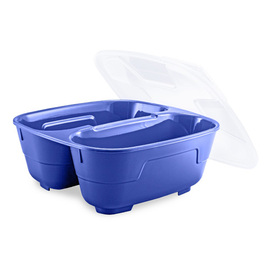 Menüschalenset GOODBOWL Twin Mehrweg PP blau | 2 Fächer | 5 Schalen | 5 Deckel Produktbild