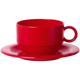 Tasse 200 ml Polypropylen rot mit Untertasse Ø 85 mm Ø 140 mm (Untertasse)  H 55 mm Produktbild