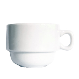 Espressotasse 80 ml ROMA WHITE Porzellan weiß Ø mit Henkel 85 mm Produktbild