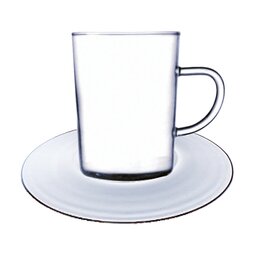 Teeglas 25 cl mit Untertasse mit Henkel Produktbild