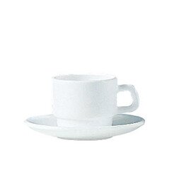 Obertasse RESTAURANT WHITE 80 ml Hartglas mit Untertasse Produktbild